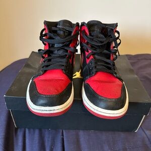 Jordan Black and Red High-Top Sneakers
